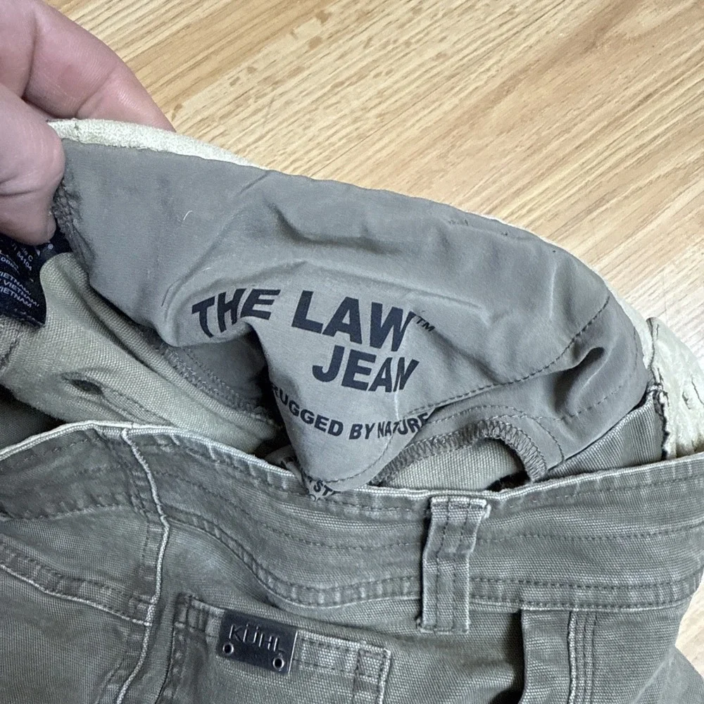 Kuhl Pants The Law Men Sz 38x32 Green Brown Vintage‎ Patina Dye Full Fit Hiking